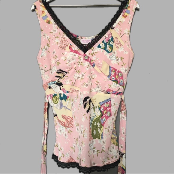 Lucy Love Pink Print Tie Back Top - Picture 3 of 7